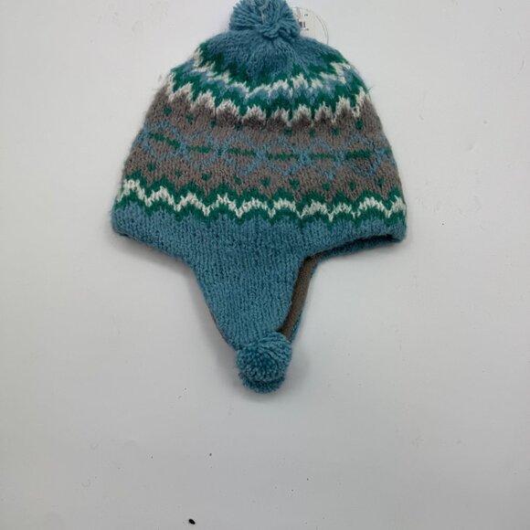 Pixie Beanie By Cold As Ice Women’s Mint Patterned Knit Hat With Pom Pom - Picture 2 of 8